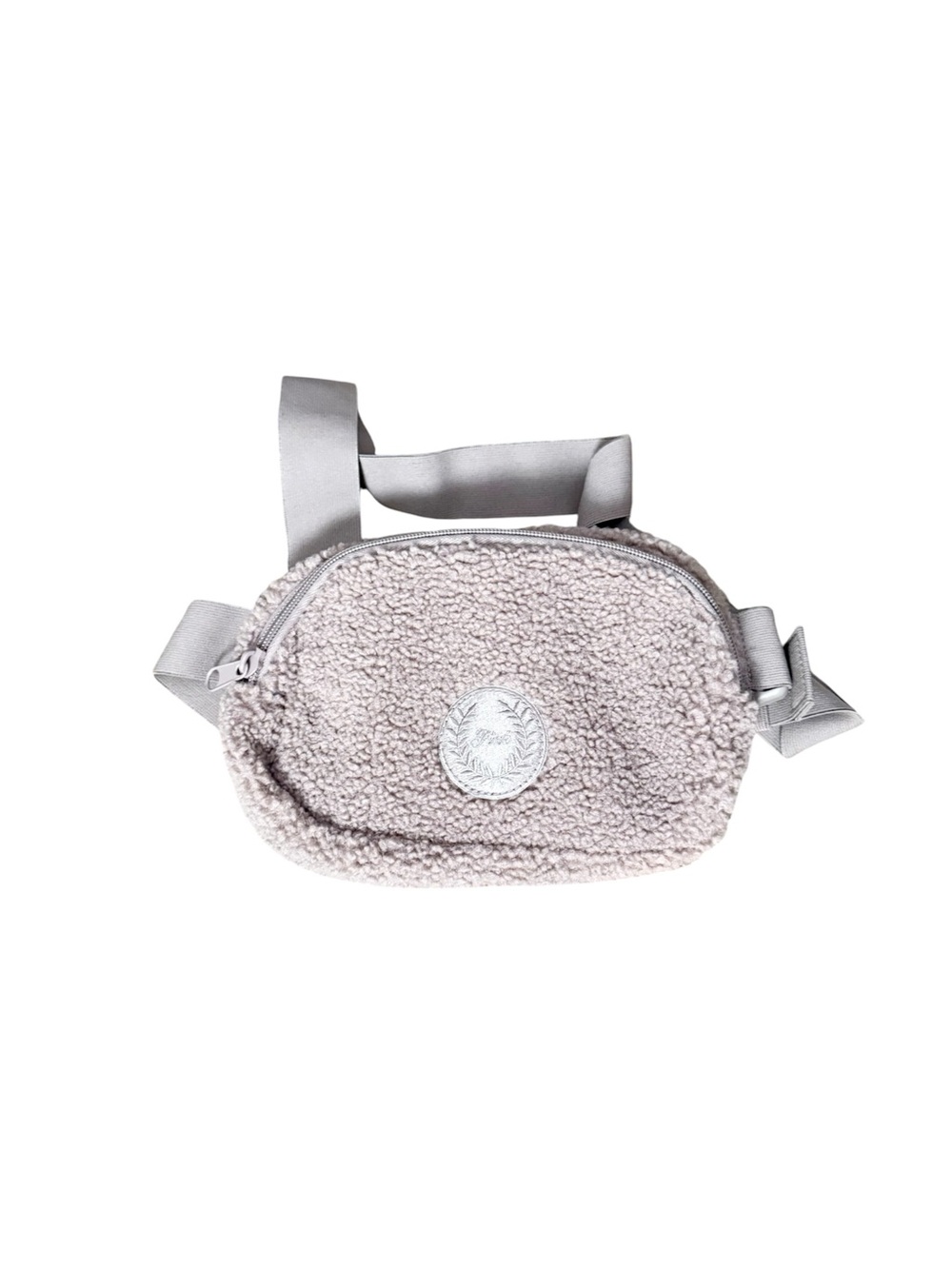 PINK Victoria's Secret Sherpa Crossbody Bag - Light Gray